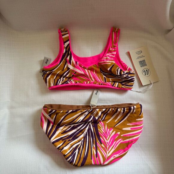 Maaji Girls' Standard Bikini Set Iceland Radiant Pink Reversible 4 - Picture 6 of 11